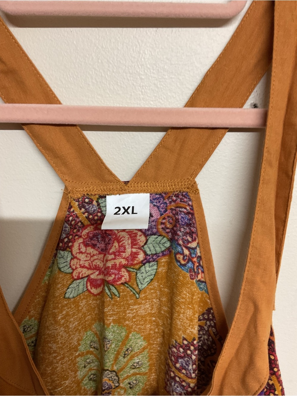 Mustard Floral Pocket Overalls - Picture 3 of 4
